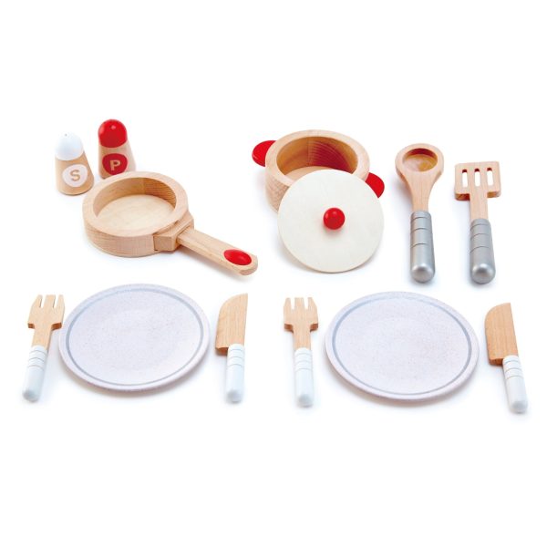 Hape Cook and Serve Set Wood 13 pc Online Sale