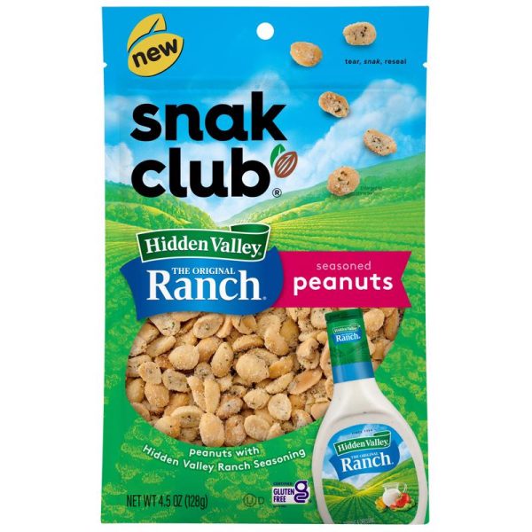 Snak Club Hidden Valley Ranch Peanuts 4.5 oz Bagged Online