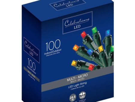 Celebrations LED Micro 5mm Multicolored 100 ct String Christmas Lights 24.5 ft. Discount