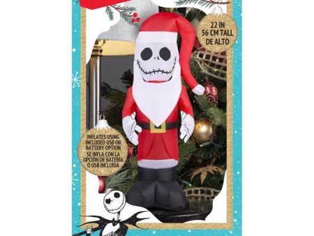 Gemmy Airdorable Disney LED Multicolored Jack Skellington Santa Inflatable 22 in. Discount