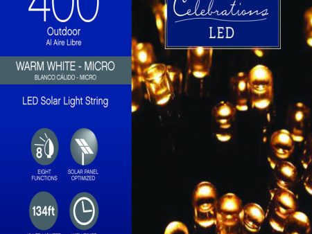 Celebrations LED Micro 5mm Clear Warm White 400 ct String Christmas Lights 134 ft. Discount