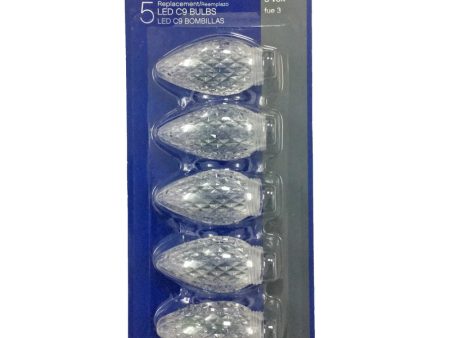 Celebrations LED C9 Warm White 5 ct Replacement Christmas Light Bulbs Fashion