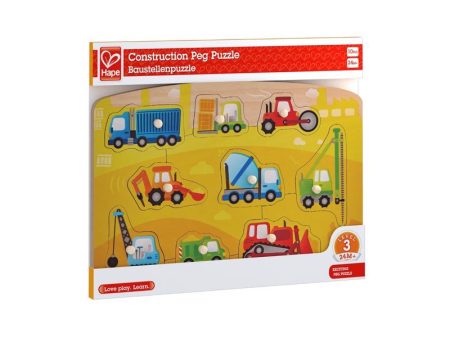 Hape Construction Peg Puzzle Wood Multicolored 10 pc Online Hot Sale