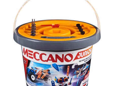 Meccano Junior Open Ended Bucket Plastic Multicolored 150 pc Fashion