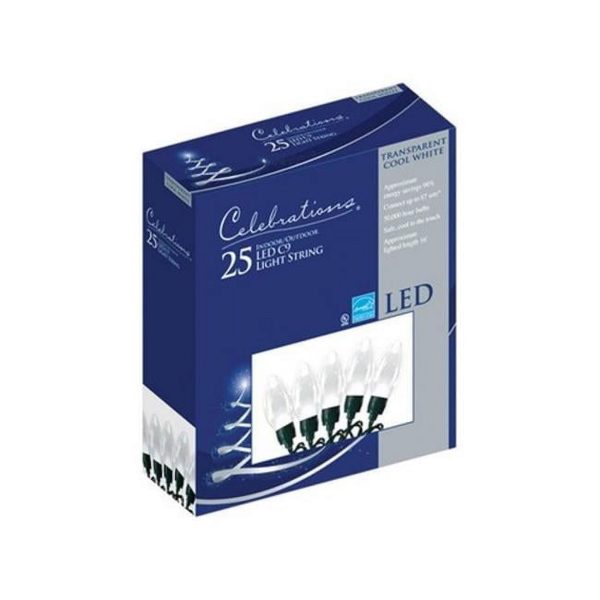 Celebrations LED C9 Warm White 25 ct String Christmas Lights 16 ft. For Sale