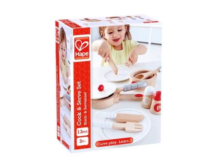 Hape Cook and Serve Set Wood 13 pc Online Sale