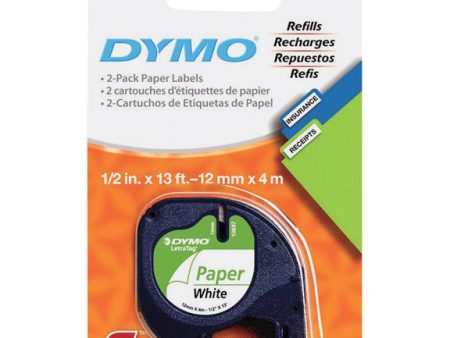 Dymo LetraTag 1 2 in. W X 156 in. L White Paper Label Maker Tape Cheap