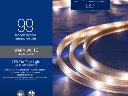 Celebrations LED Clear Warm White 99 ct Rope Flex Tape Light 16.5 ft. Online