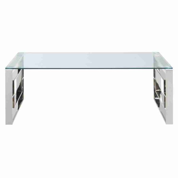 Glass Top Coffee Table in Gold and Silver Online Sale