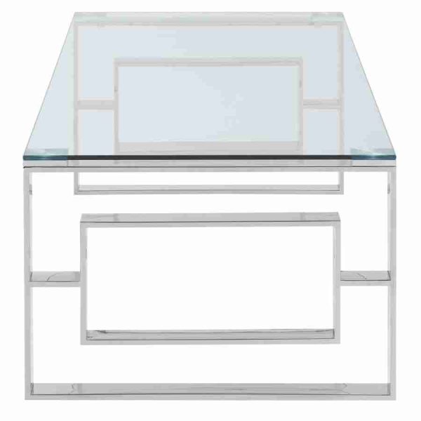 Glass Top Coffee Table in Gold and Silver Online Sale