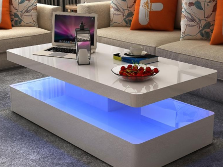 White Coffee Table with Storage Supply