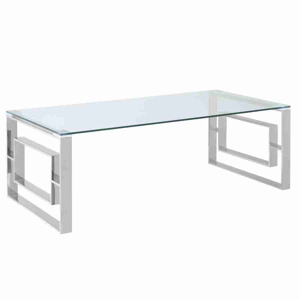 Glass Top Coffee Table in Gold and Silver Online Sale