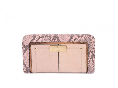 SY5068-PKN - Flap fashion colorblock snake print wallet Fashion