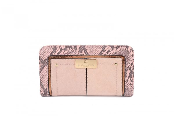 SY5068-PKN - Flap fashion colorblock snake print wallet Fashion