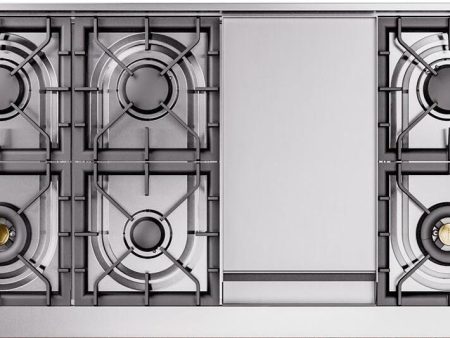 Nostalgie II 48 Inch Dual Fuel Natural Gas Freestanding Range in Blue Grey with Brass Trim Hot on Sale